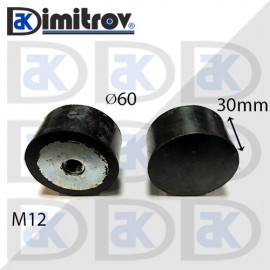Антивибрационен тампон М12 х Ø 60 х 30 mm